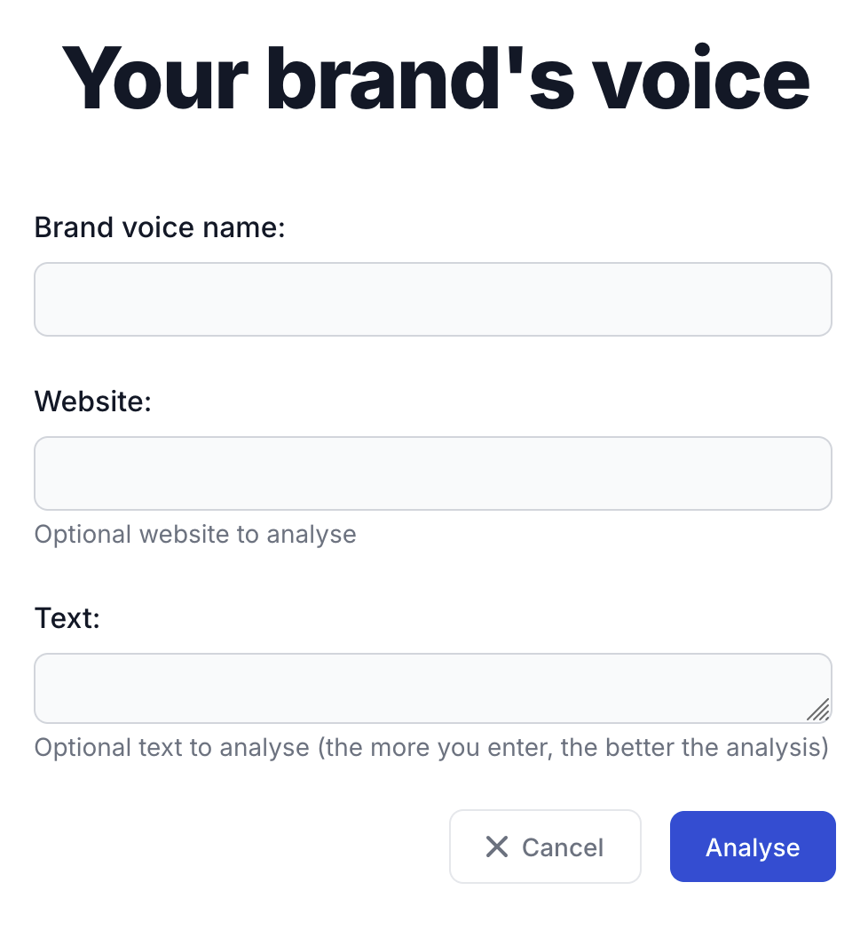 Analyse your brand voice