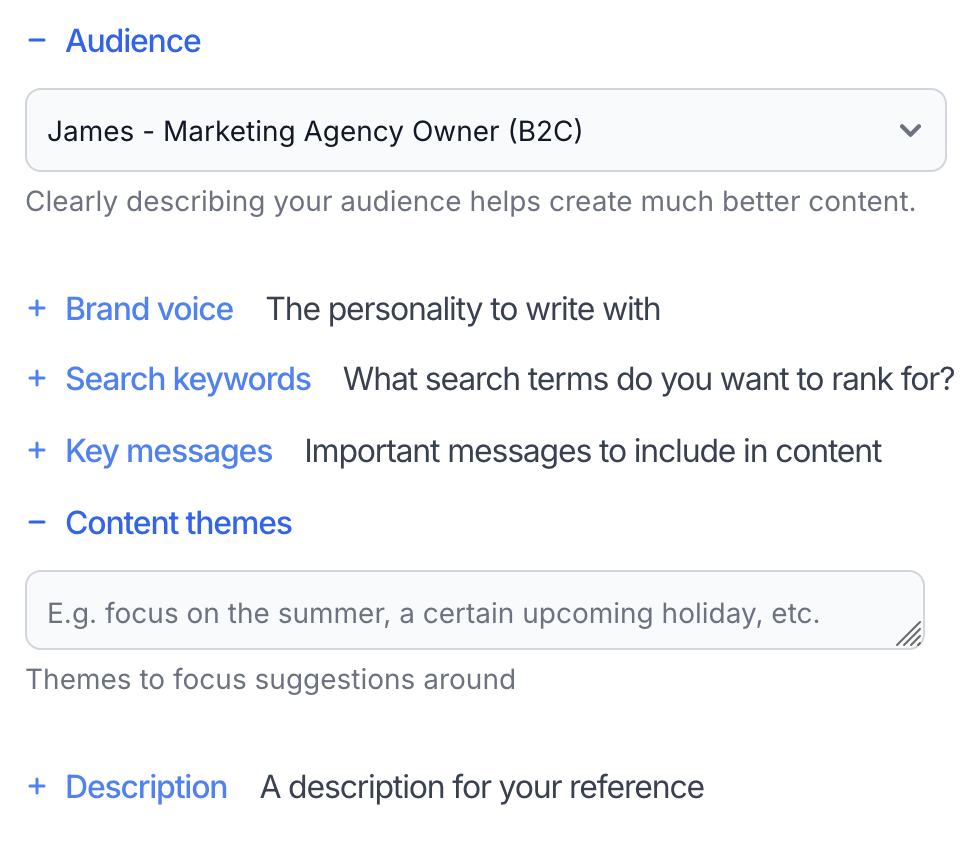Generic, robotic content options being ignored.